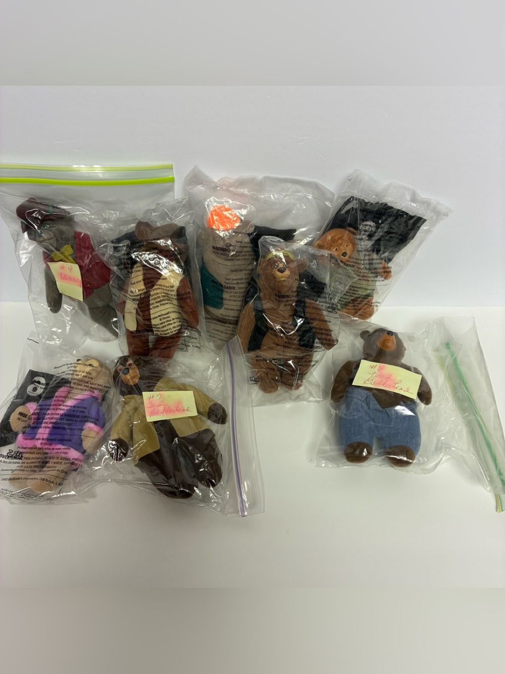 Disney The Country Bears McDonald's Happy Meal Toys Plush 2002 Complete Set of 8